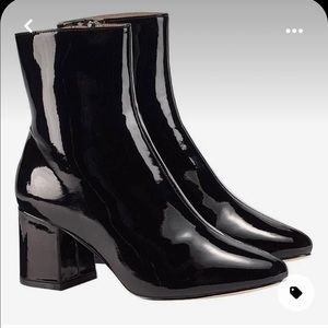 Black Cushion Walk Patent Leather Booties
